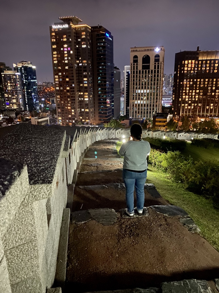 Photo of Pamela Hammond in Baekbeom Park, Seoul South Korea